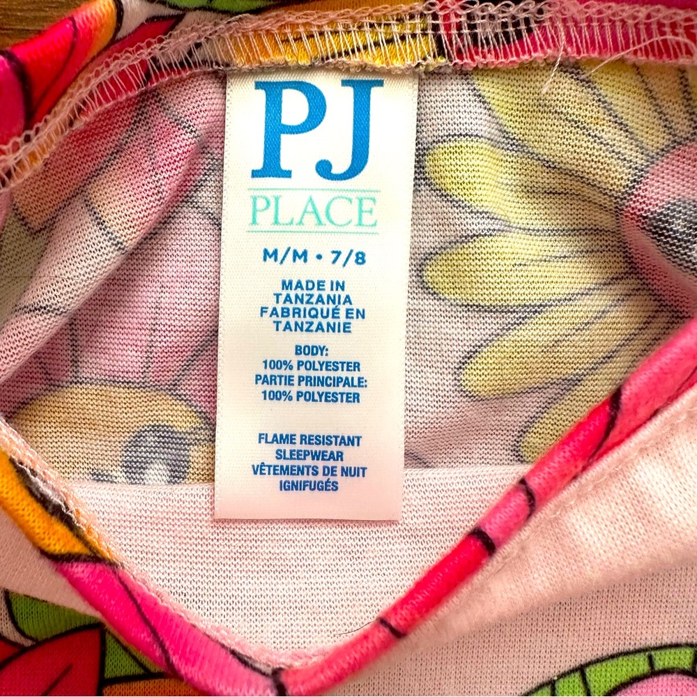 The Children’s PJ Place Girls Summer Pajamas Set Girls Medium 7-8 Shorts Flowers - Picture 4 of 7